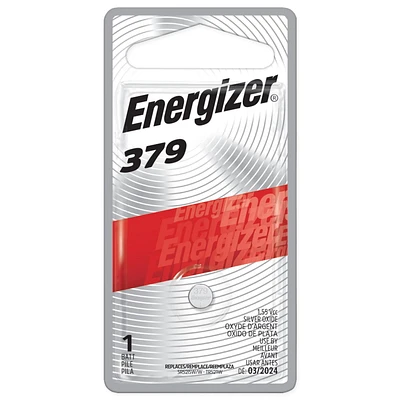 Energizer 379 Silver Oxide Button Battery, 1 Pack, Silver Oxide Button Battery 1