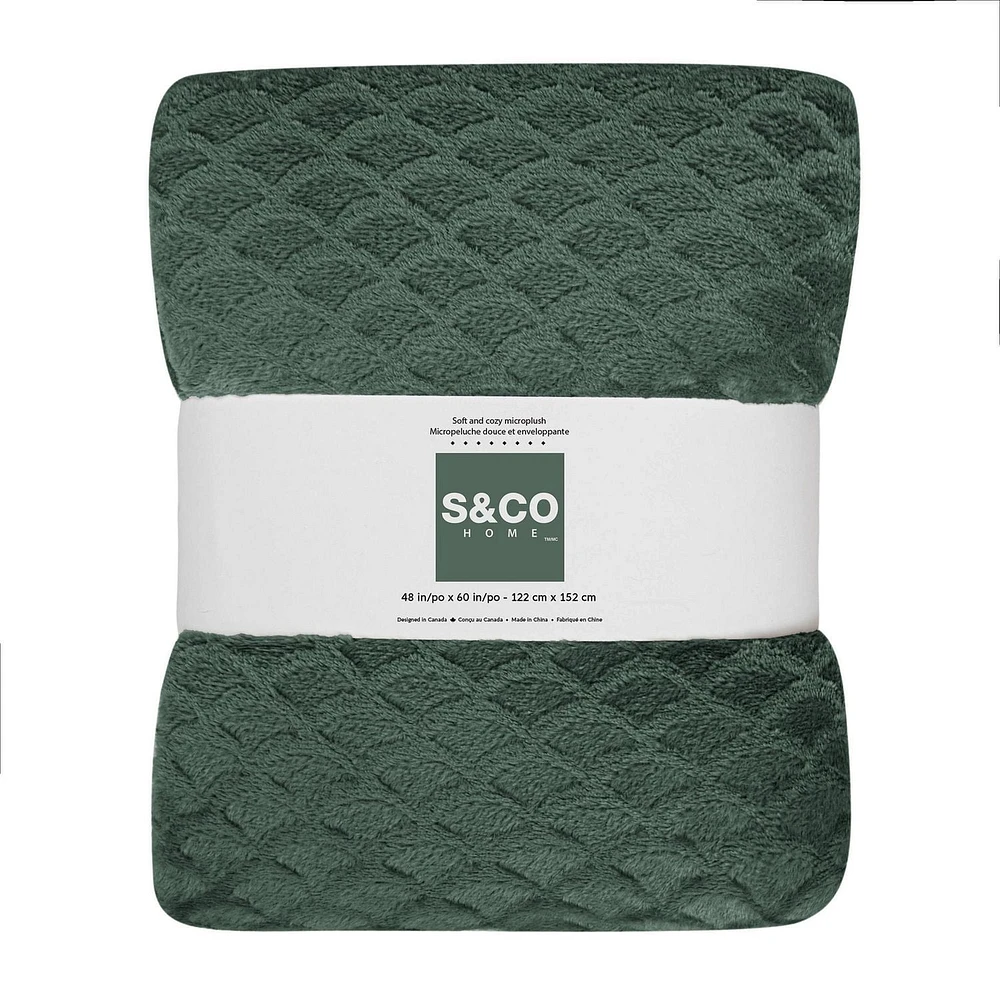 Jeté Texture Coquilles Vert Foncé