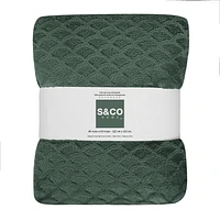 Jeté Texture Coquilles Vert Foncé