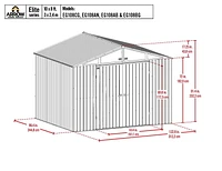 Abri de rangement en acier Arrow Elite, 10 x 8 pi, Galvalume