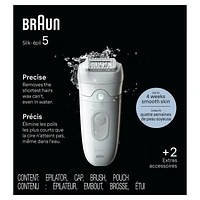 Braun Silk-épil 5 Epilator, Wet and Dry, Includes Skin Contact Cap, SE5-011, Grey, 1