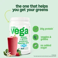 Poudre à la vanille sans gluten Protéines et légumes verts de Vega 18 Portions, 526g