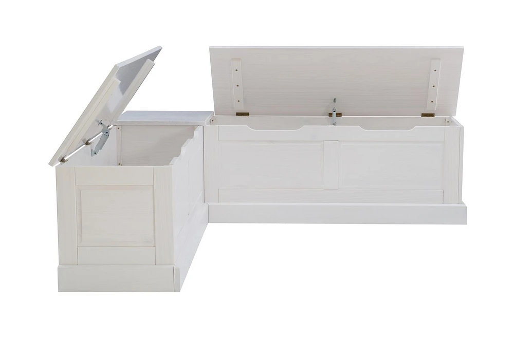 Thurman Backless Corner Breakfast Nook, White