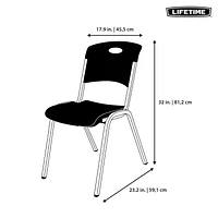 LIFETIME - Lot de chaises 4 empilables commerciales de qualité supérieure