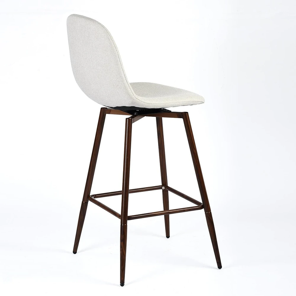 Homycasa Set of 2 Barstool Swivel Counter Stools Sleek Upholstery Barstool with Ergonomics Curved Seat