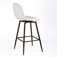 Homycasa Set of 2 Barstool Swivel Counter Stools Sleek Upholstery Barstool with Ergonomics Curved Seat