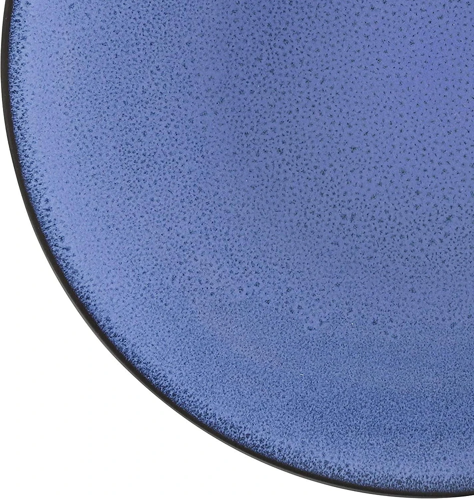Gibson Home – Vaisselle en grès Soho Round, 16 pièces, bleu et noir