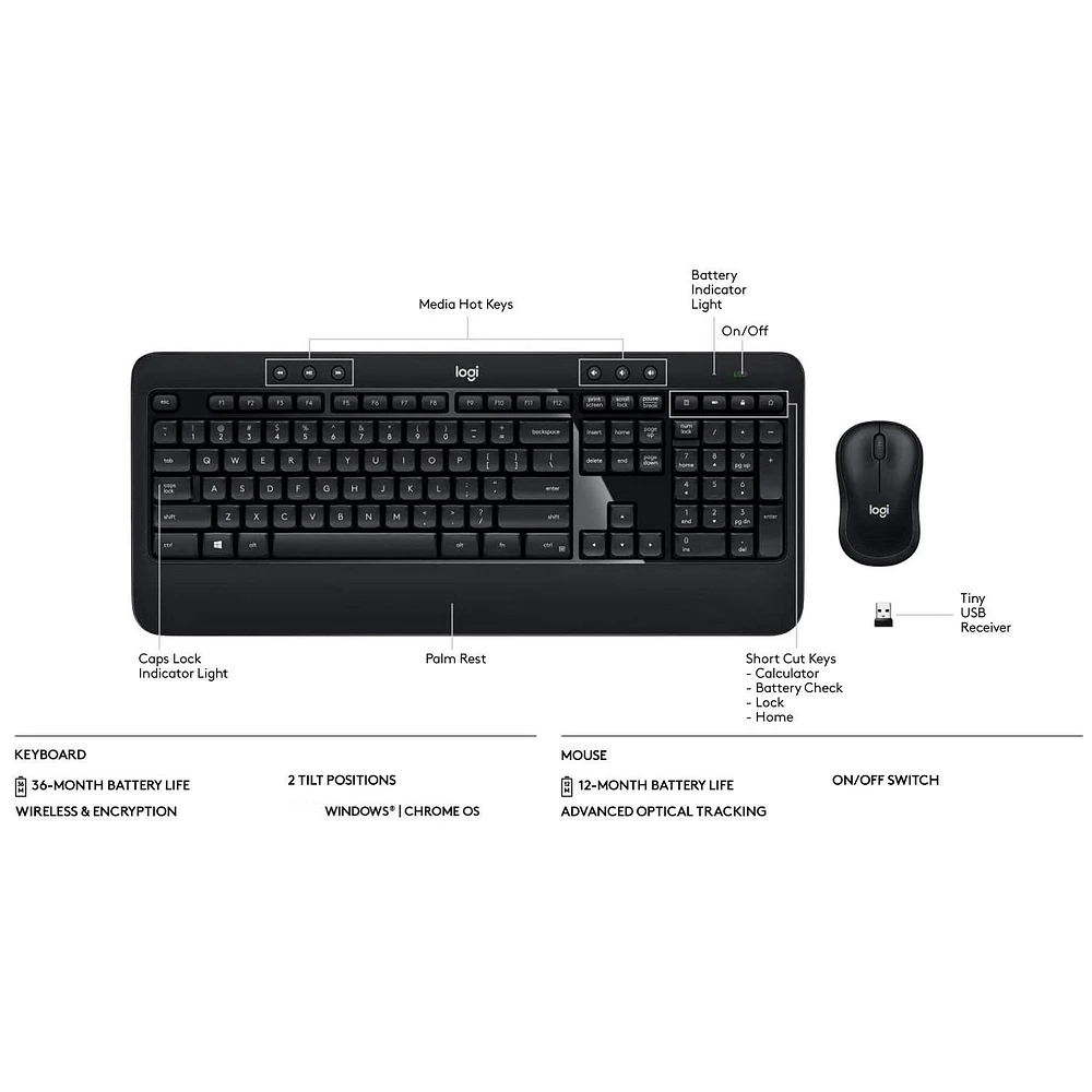 Logitech Complete Wireless Combo 2 -  Graphite