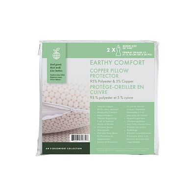 Earthy Comfort Copper Pillow Protector - Queen
