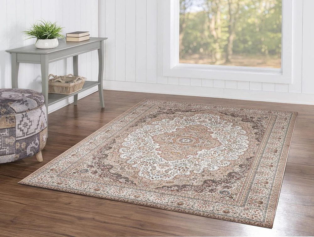 Tapis Emerald Klein bleu & ivoire de 5 pi x 7 pi