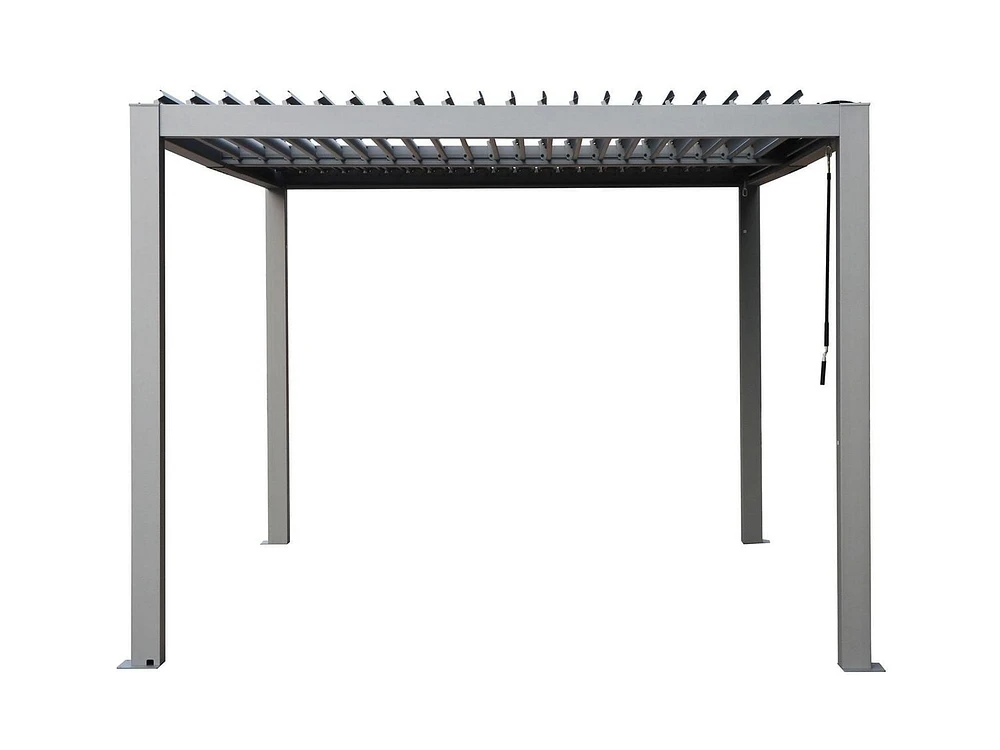 Pergola Vikos 10x13 en aluminium et persiennes en acier galvanisées