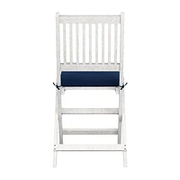 Chaises de salle à manger pliantes portables d'extérieur en bois dur massif Miramar de CorLiving avec coussins de siège - Ensemble de 2