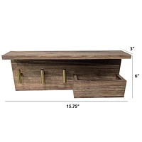 Hometrends 16" Walnut Shelf Wall Organizer