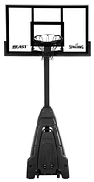 Panneau, panier et filet de basketball portatif réglable en verre trempé Spalding The Beast Stealth avec anneau détachable, 60 po