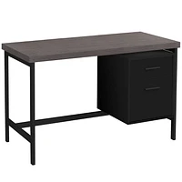 Monarch Specialties Computer Desk, Home Office, Laptop, Left, Right Set-up, Storage Drawers, 48"l, Work, Metal, Laminate, Black, Grey, Contemporary, Modern