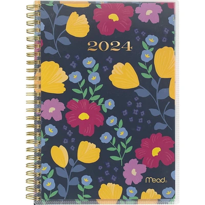 Petit Agenda Hebdomadaire/Mensuel Cyo Mead®, Caprice Floral Foncé