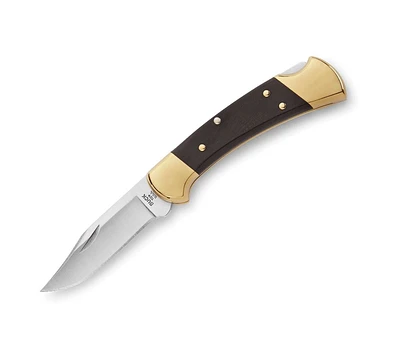 Couteau Buck Knives 0112BRS Ranger : couteau compact à verrouillage arrière, couteau de camping, couteau de poche de transport avec étui, couteau portable haut de gamme, couteau d'extérieur avec