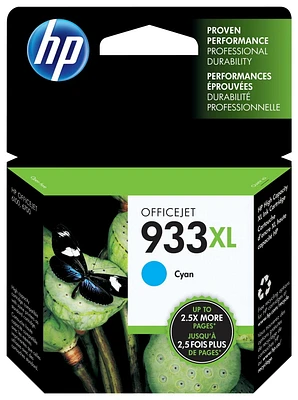 HP 933XL Cartouche d’encre cyan à rendement élevé d'origine (CN054AN)