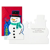 Connections from Hallmark Boxed Christmas Cards (Die-Cut Snowman), 16 ct.