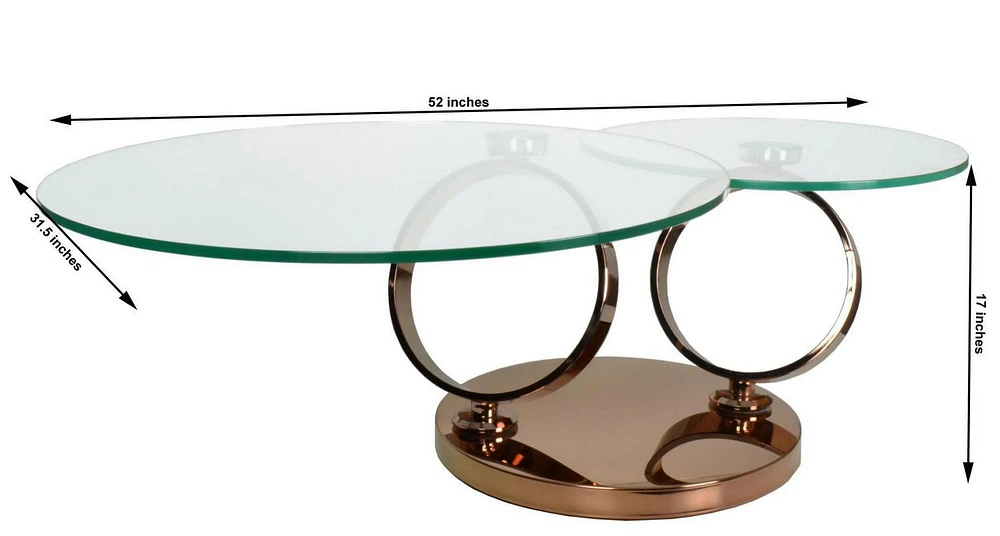 Table Basse Anneau Canadien Cuivre Or