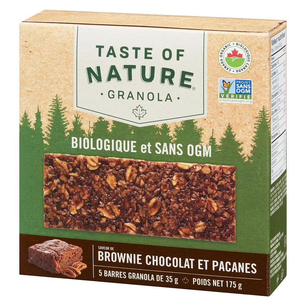 Taste of Nature Organic Chocolate Pecan Brownie Granola Bars