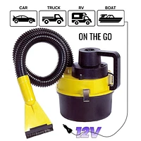 Koolatron 12V Wet/Dry Canister Vacuum Cleaner (1 Gallon), Portable Car & Home Vacuum