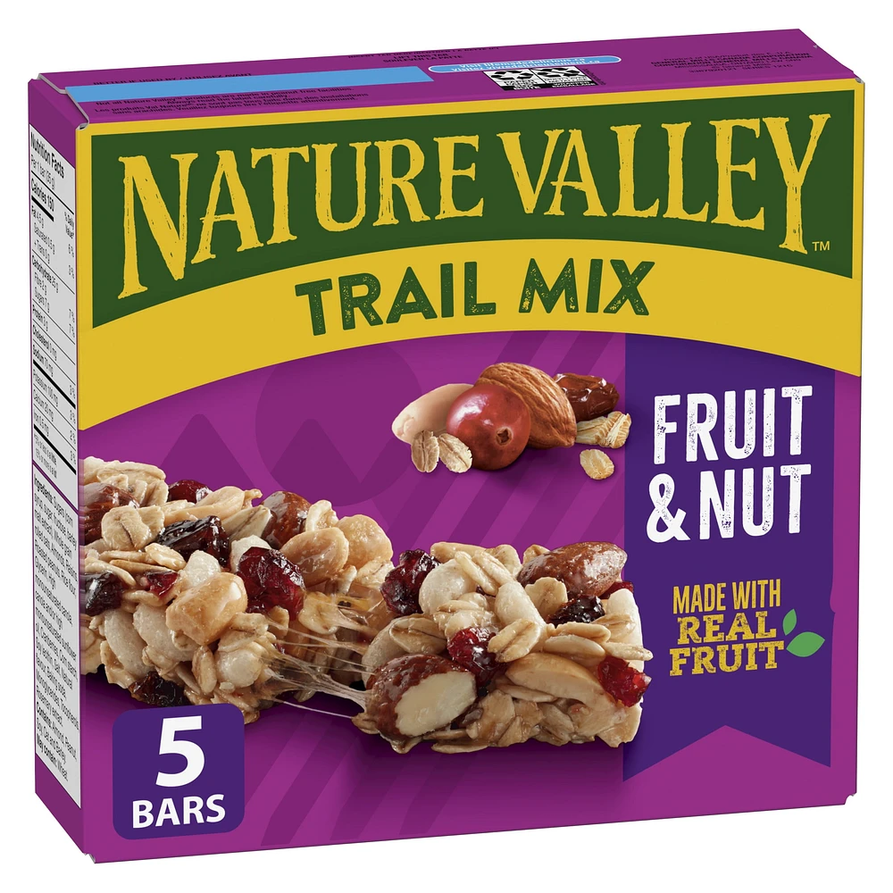 Nature Valley Chewy Trail Mix Granola Bars, Fruit and Nut, 5 ct, 5 bars x 35 g, 175 g