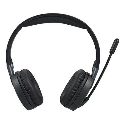 onn. Bluetooth Wireless On-Ear PC Headset with Rotating Boom Microphone, Up To 50 Hours Playtime