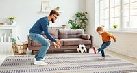 Tapis d'extérieur lavable Delray ivoire & bleu 7 pi x 9 pi