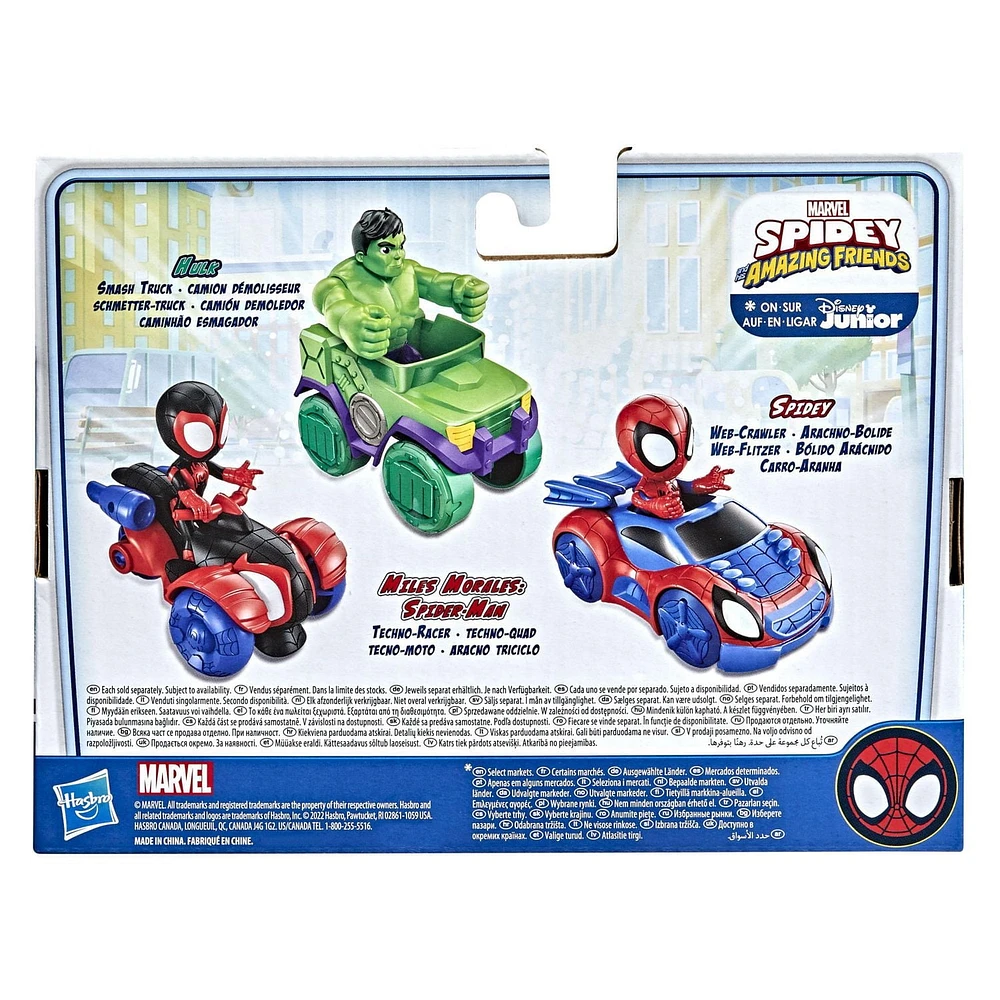 Marvel Spidey and His Amazing Friends, figurine Spidey avec Arachno-bolide, pour enfants à partir de 3 ans