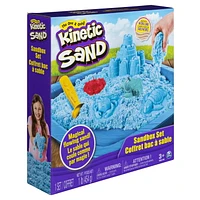 Kinetic Sand, Sandbox Playset with 1lb of Blue Kinetic Sand and 3 Molds, for Ages 3 and Up