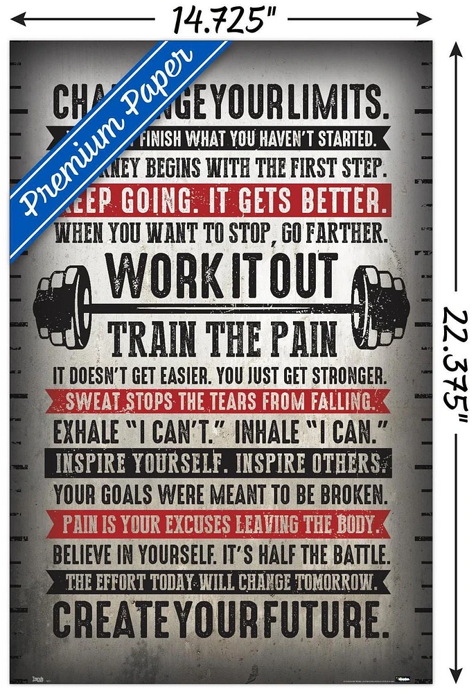 Challenge Your Limits Wall Poster, 14.725" x 22.375"