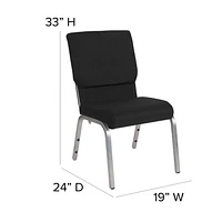 Flash Furniture Hercules Series 21''W Stacking Church Chair in Black Fabric
