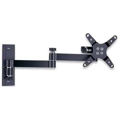 Techly Support mural inclinable/pivotant pour téléviseur LCD/LED de 13" à 30" 3 articulations Inclinaison +/-12° 180° horizontalement VESA jusqu'à 100x100 mm, Noir