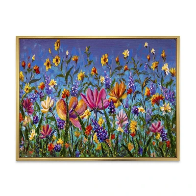 Designart Marguerites et fleurs sauvages dans le champ de jardin d'été I ART MURAL À CADRE FLOTT