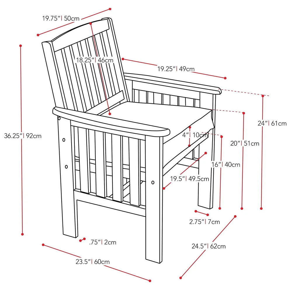 Fauteuil d’extérieur Miramar de CorLiving en bois dur