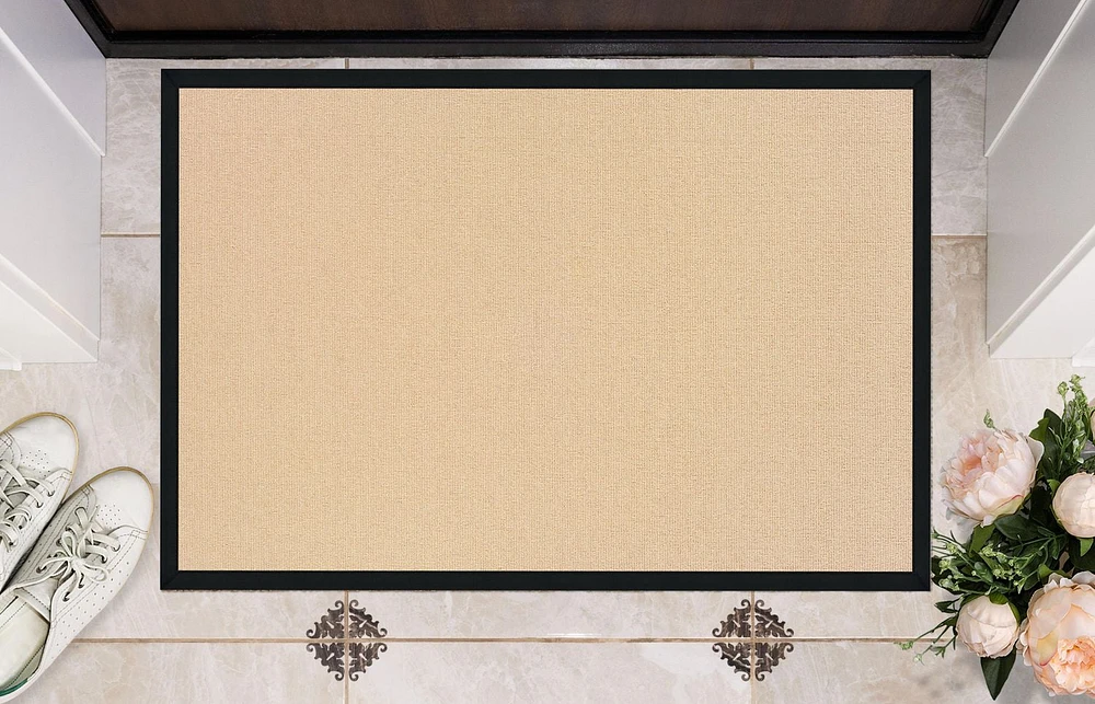 Tapis d'appoint Athena naturel et noir de 1 pi 10 po x 2 pi 10 po
