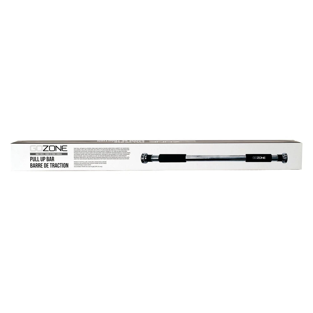 GoZone Pull-Up Bar – Silver/Black, Non-slip hand grips