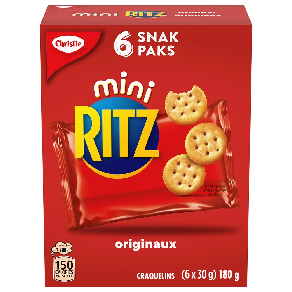 Ritz Mini Original Crackers, Snack Packs, School Snacks, 180 g