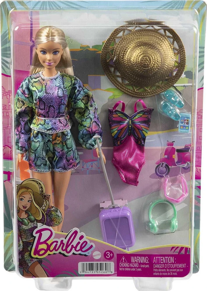 Barbie Poupée ​Vacances entre amies, 30,5 cm, cheveux blonds méchés Âges 3+