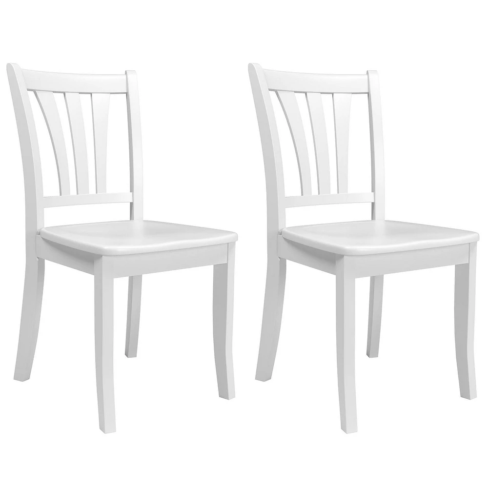 Lot de 2 chaises de salle à manger en bois massif CorLiving Dillon avec dossiers à lattes hautes - Chaises de cuisine et de salle à manger, chaises de table pour salle à manger, cuisine et salle à man