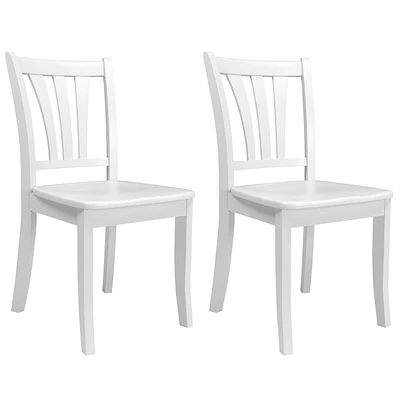 Lot de 2 chaises de salle à manger en bois massif CorLiving Dillon avec dossiers à lattes hautes - Chaises de cuisine et de salle à manger, chaises de table pour salle à manger, cuisine et salle à man
