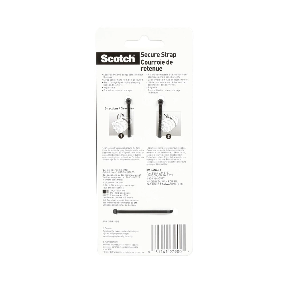 Courroie de fixation 51 mm x 91 cm (2 po x 3 pi) de ScotchMC, noir