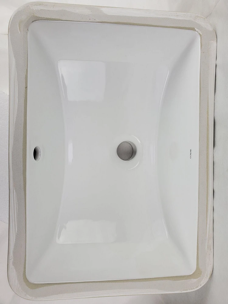 American Imaginations 18-in. W CUPC Rectangle Bathroom Undermount Sink Set In White - White Hardware - Overflow Drain Incl. AI-31844