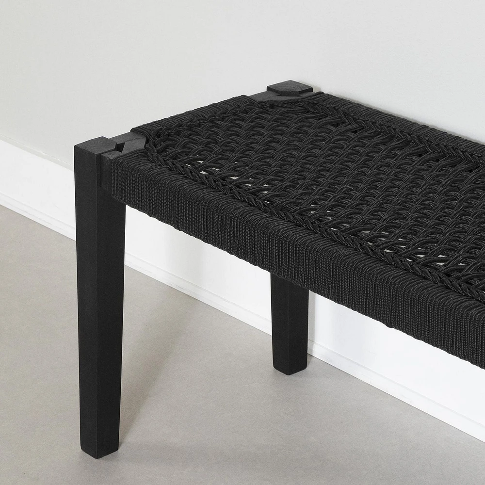 Banc en bois et en corde de la collection Balka South Shore