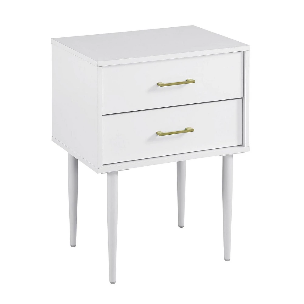 Manor Park Modern 2 Drawer Nightstand and Side Table with Storage  - Multiple Finishes