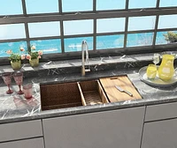American Imaginations 27-in. W CSA Approved Copper Kitchen Sink With 1 Bowl And 16 Gauge AI-29186