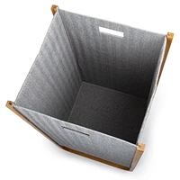 Truu Design Modern and Sleek Woven Paper and Bamboo Grey Laundry Hamper