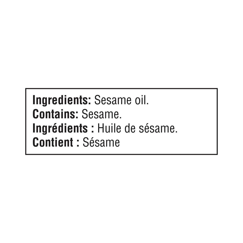 Huile de sésame pure Great Value 354 ml