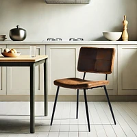 Homy Casa Lot de 4 chaises de salle à manger sans accoudoirs, avec revêtement en simili-suède, pieds en métal noir